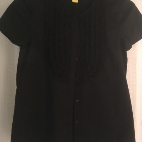 Black short sleeve dressy blouse - Picture 2 of 4